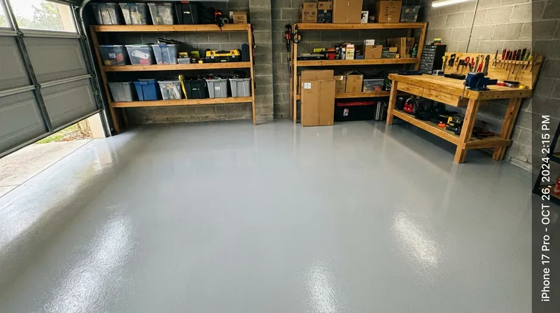 Professional finished garage floor