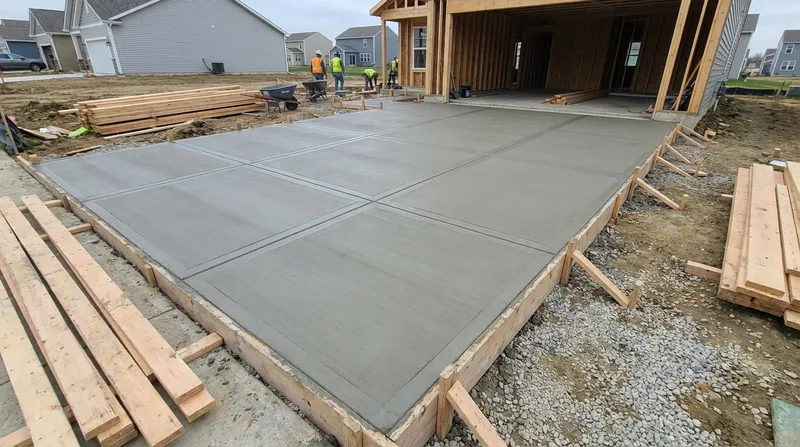Perfectly level concrete slab foundation